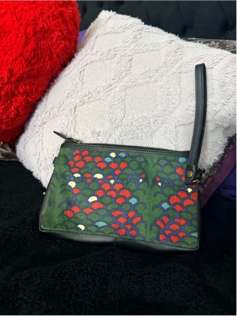 Sanaa Hyder Y2K Denim Leather Clutch ZH Collection Wristlet Retired NWOT - Picture 9 of 13